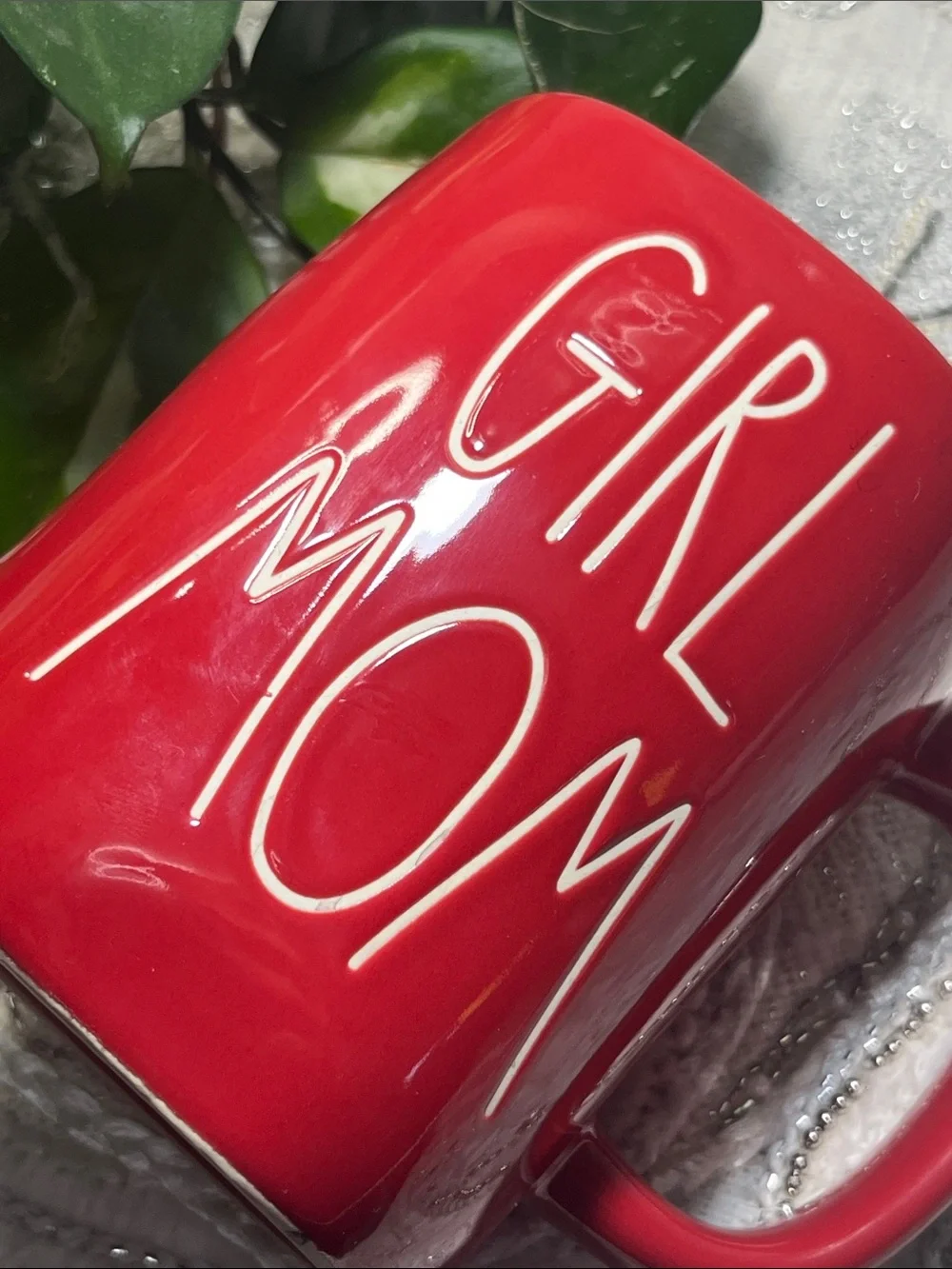 Rae Dunn GIRL MOM Red Ceramic Coffee Mug Artisan Collection by Magenta